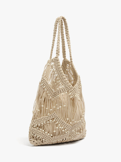 Tote Bag With Braided Detail And Removable Pouch