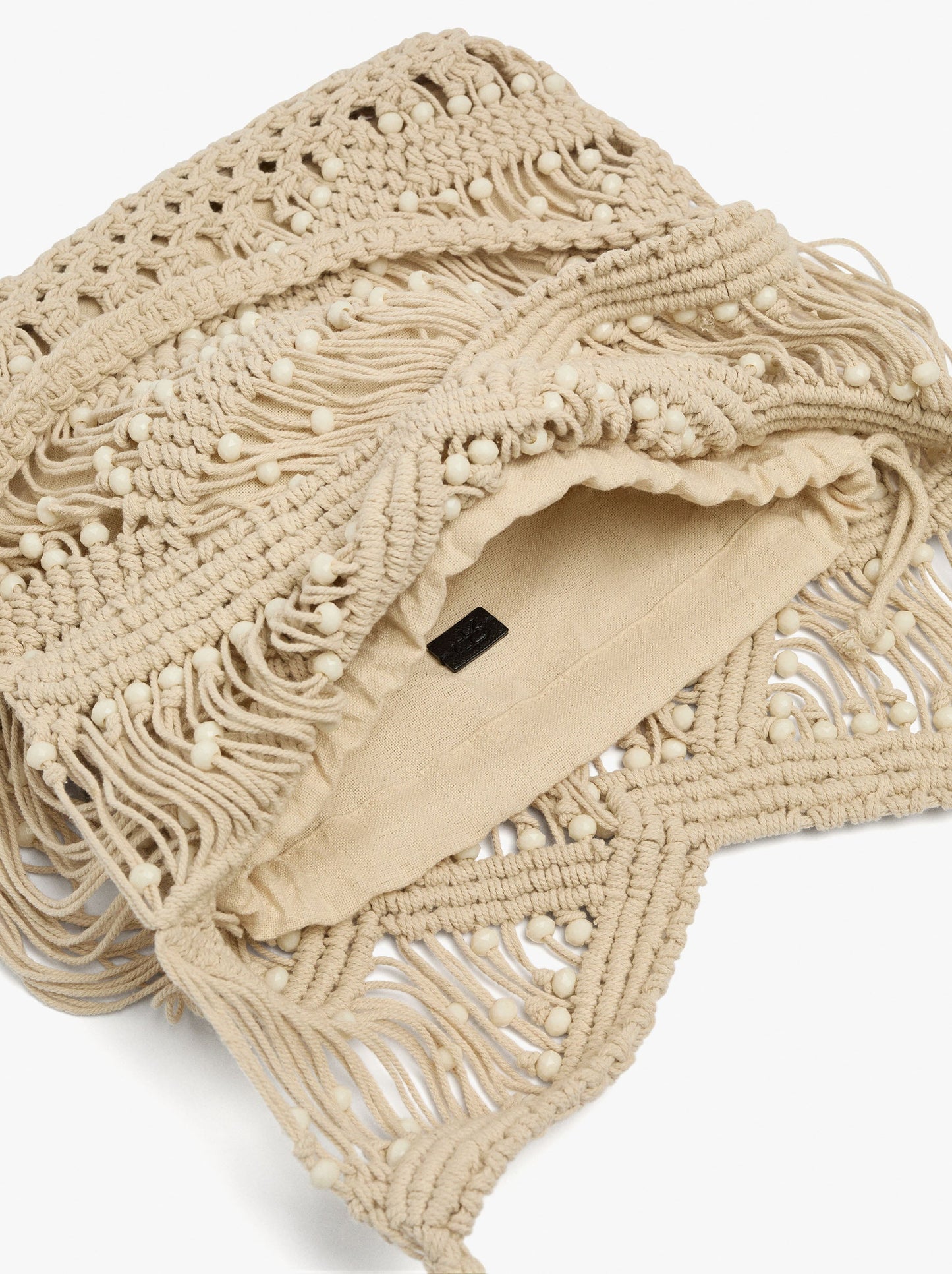 Tote Bag With Braided Detail And Removable Pouch