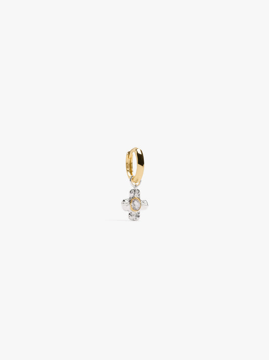 Bicolor Hoop Cross With Zirconia
