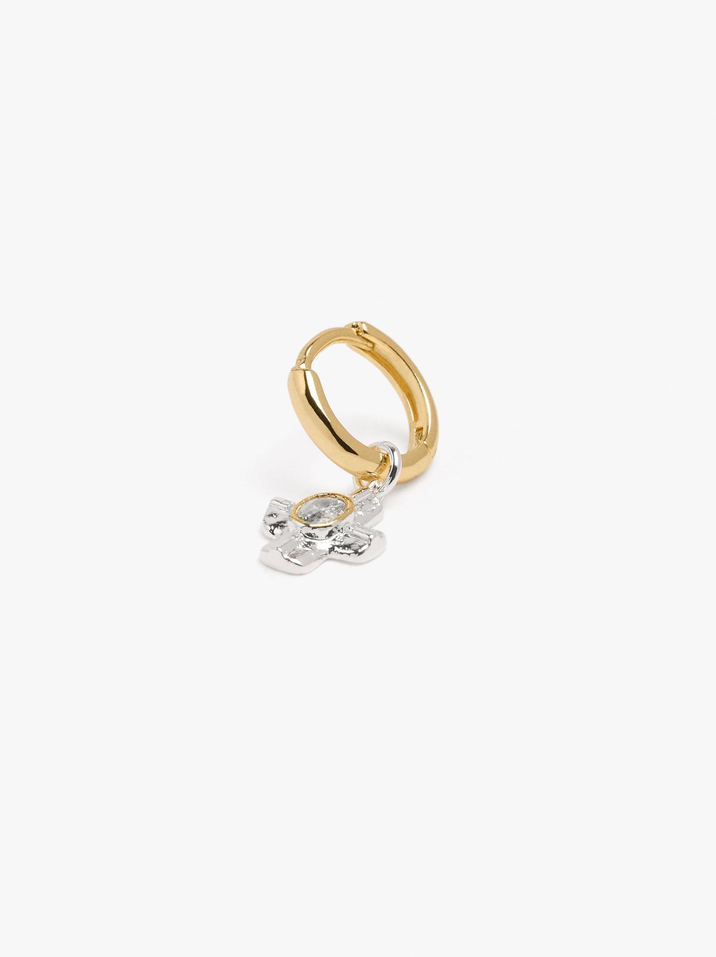 Bicolor Hoop Cross With Zirconia