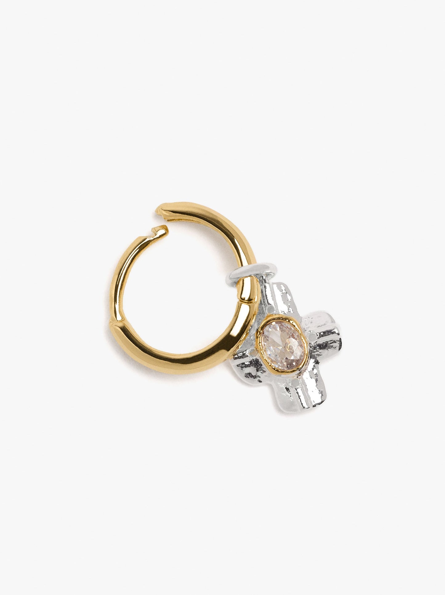 Bicolor Hoop Cross With Zirconia