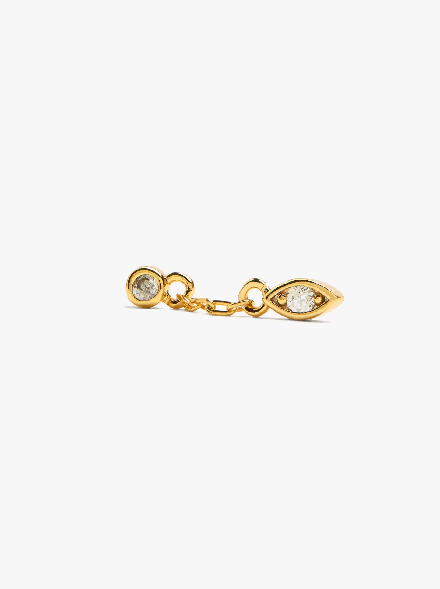 Individual Hoop Chain And Zirconia 18k Gold Plated