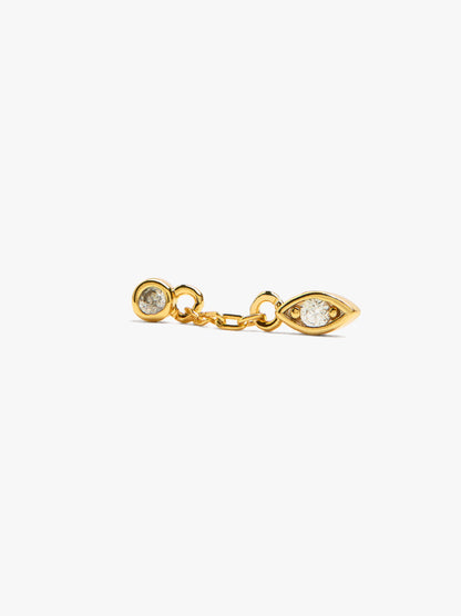 Individual Hoop Chain And Zirconia 18k Gold Plated