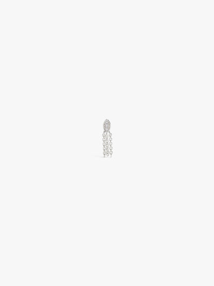 Earrings With Zirconias And Silver Swim Chains