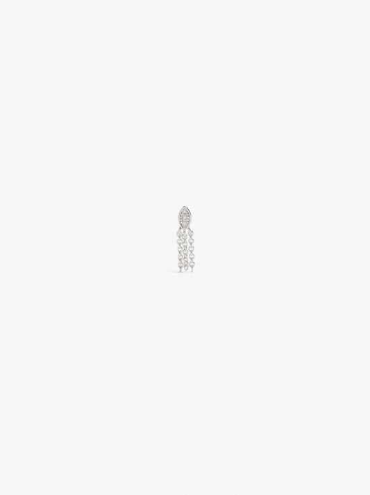 Earrings With Zirconias And Silver Swim Chains