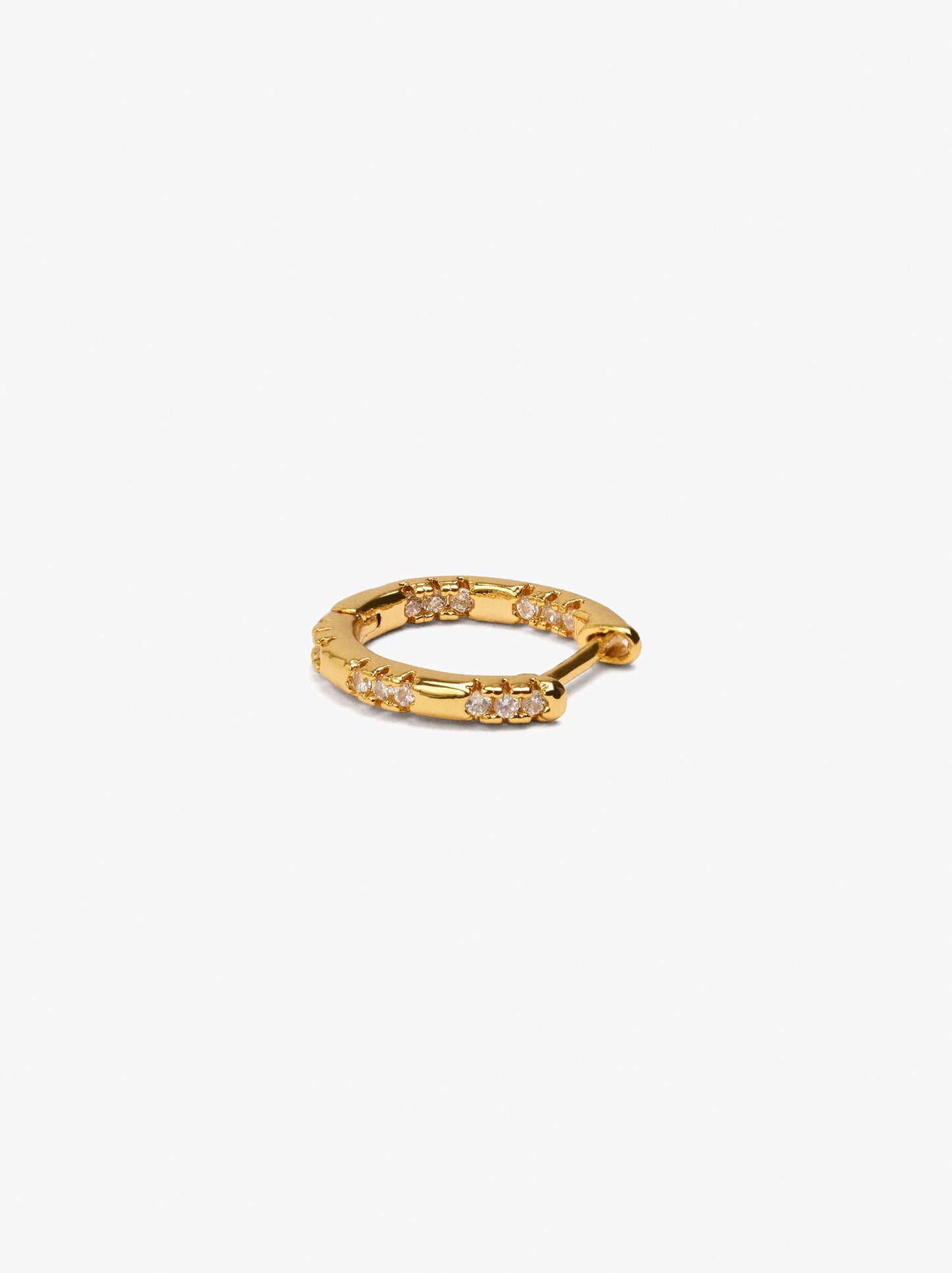 Individual Segmented Hoop With Cubic Zirconia 18k Gold Plated