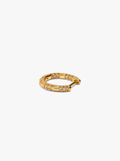 Individual Segmented Hoop With Cubic Zirconia 18k Gold Plated