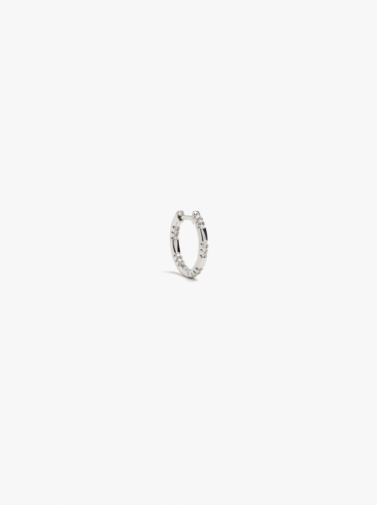 Individual Segmented Hoop With Zirconia Silver Plated
