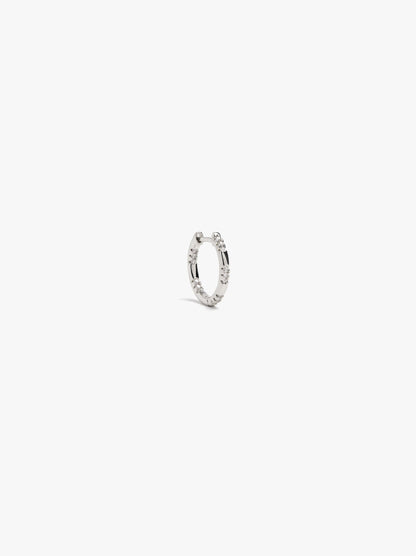 Individual Segmented Hoop With Zirconia Silver Plated