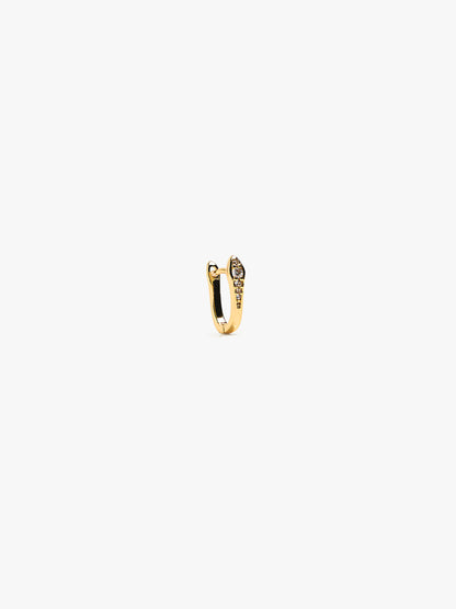 Individual Snake Hoop With Zirconia - Stainless Steel