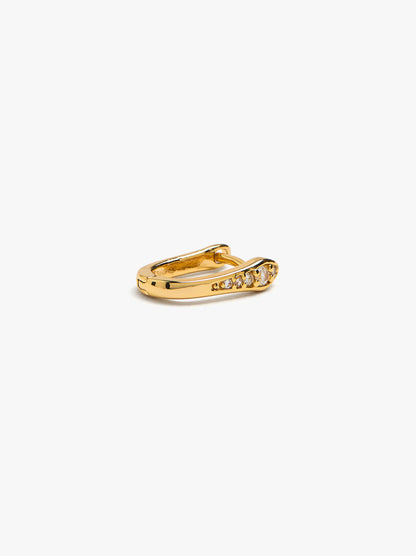 Individual Snake Hoop With Zirconia - Stainless Steel