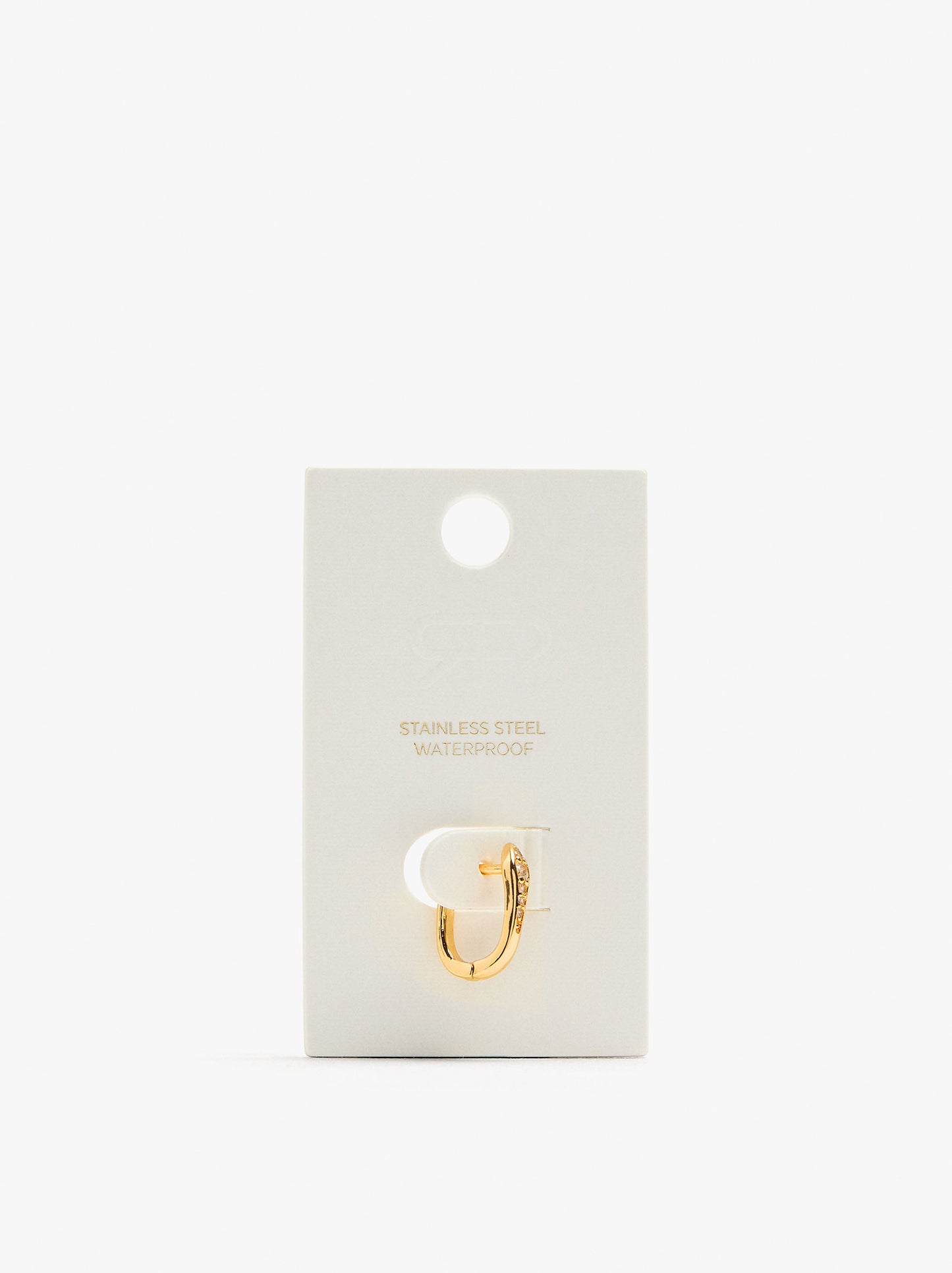 Individual Snake Hoop With Zirconia - Stainless Steel