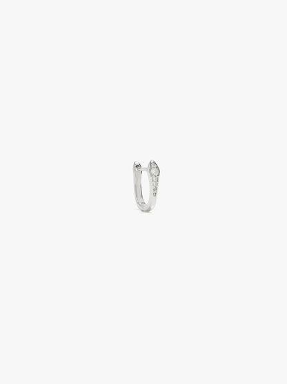 Individual Snake Hoop With Zirconia Silver Plated