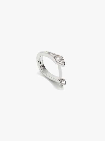 Individual Snake Hoop With Zirconia Silver Plated