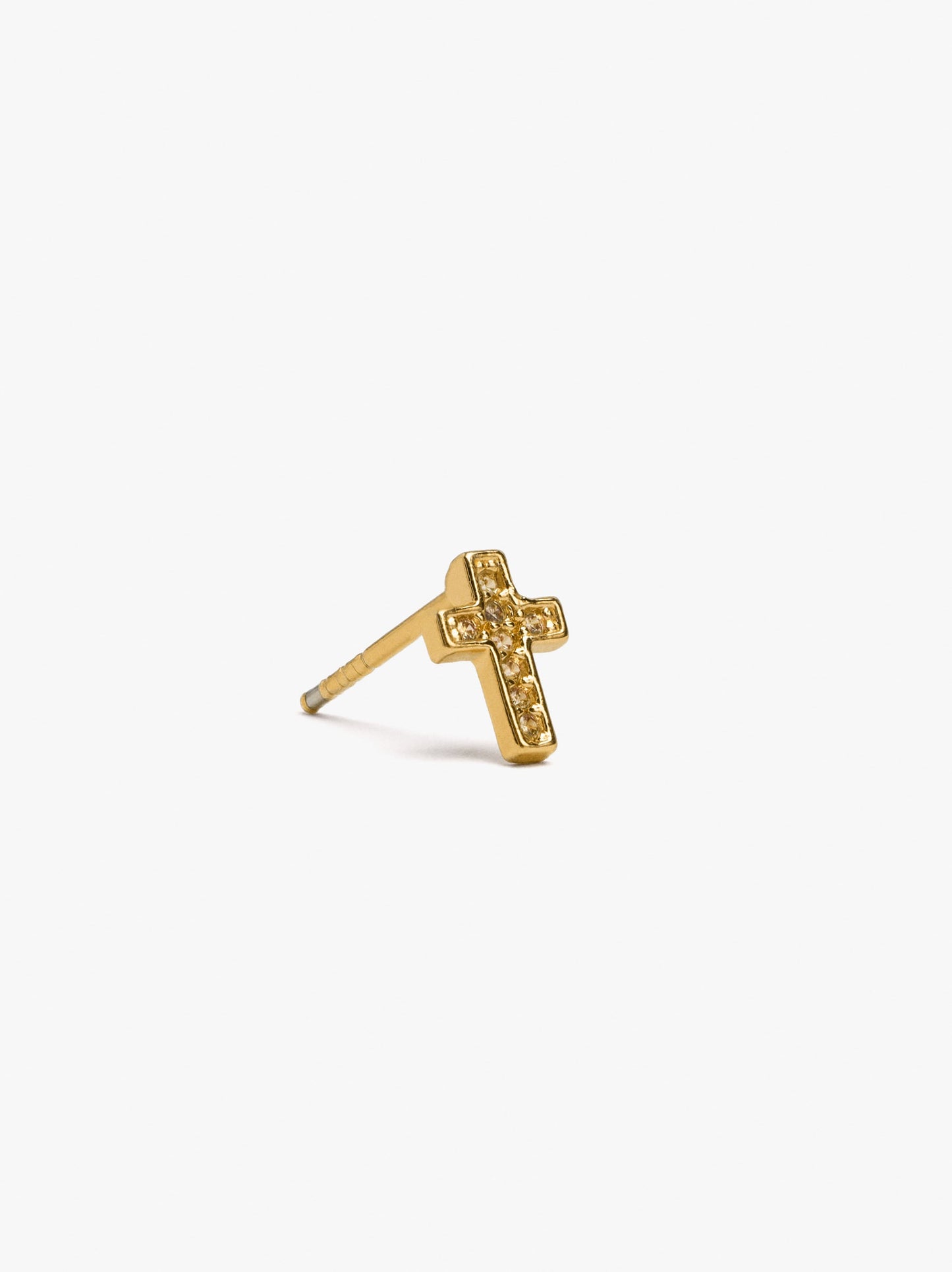 Cross Charm With Cubic Zirconia Gold Plated 18k