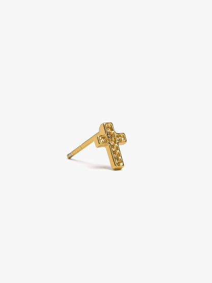 Cross Charm With Cubic Zirconia Gold Plated 18k