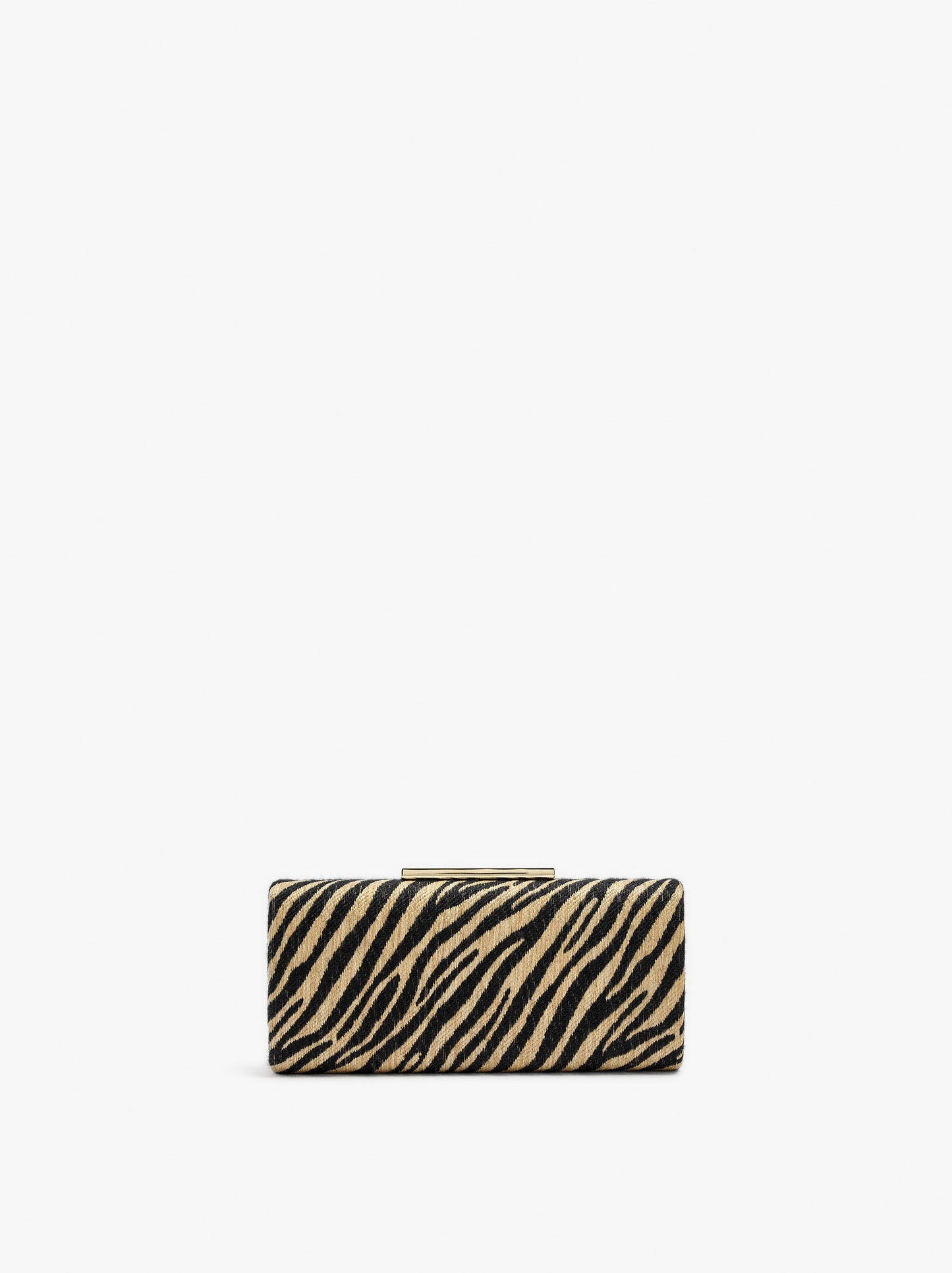 Clutch With Paper Straw Effect With Animal Printed