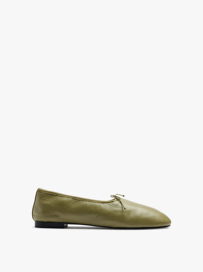 Leather Ballet Flats With Elastic