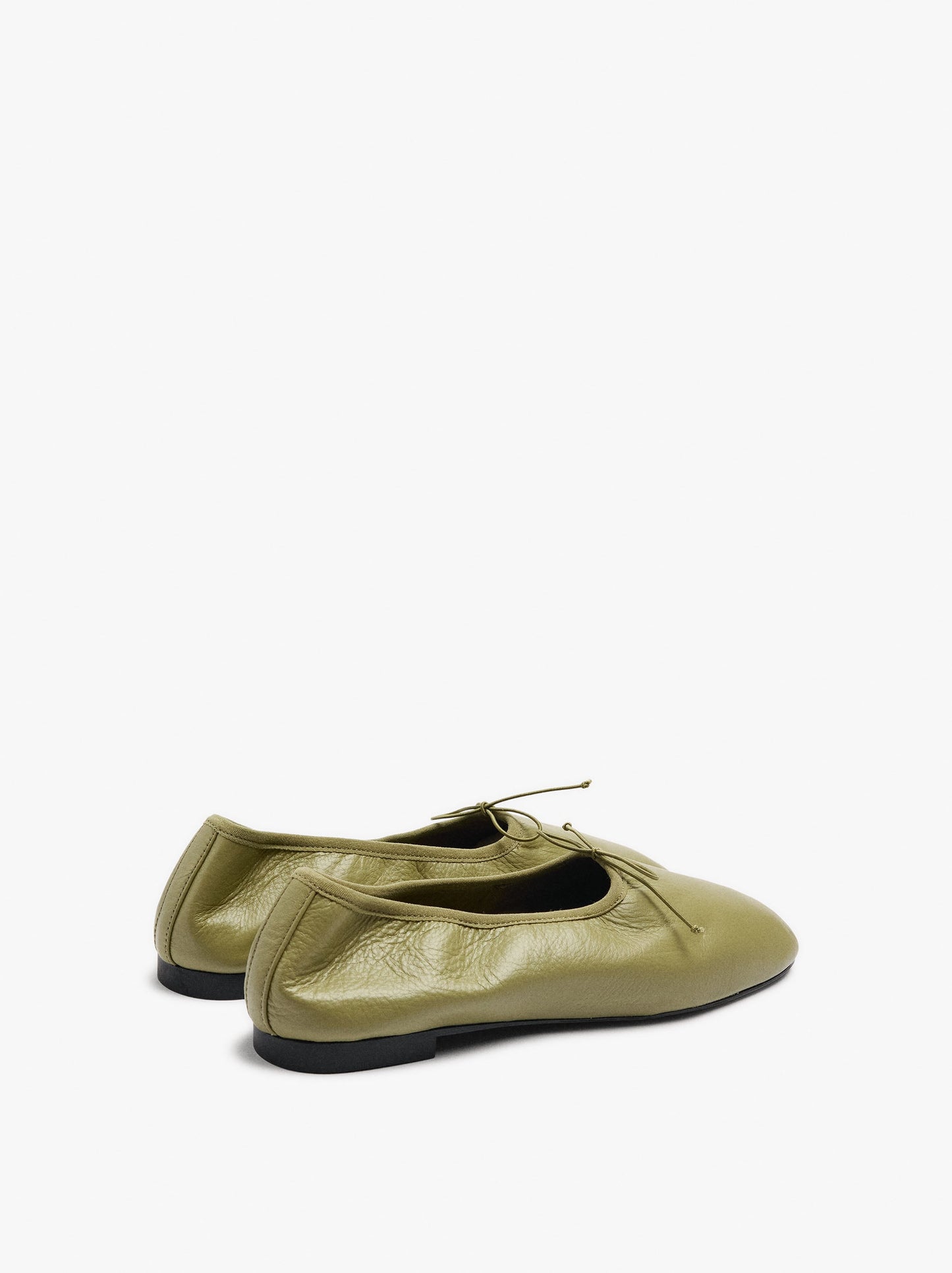 Leather Ballet Flats With Elastic