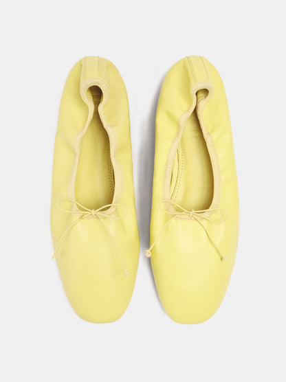 Leather Ballet Flats With Elastic