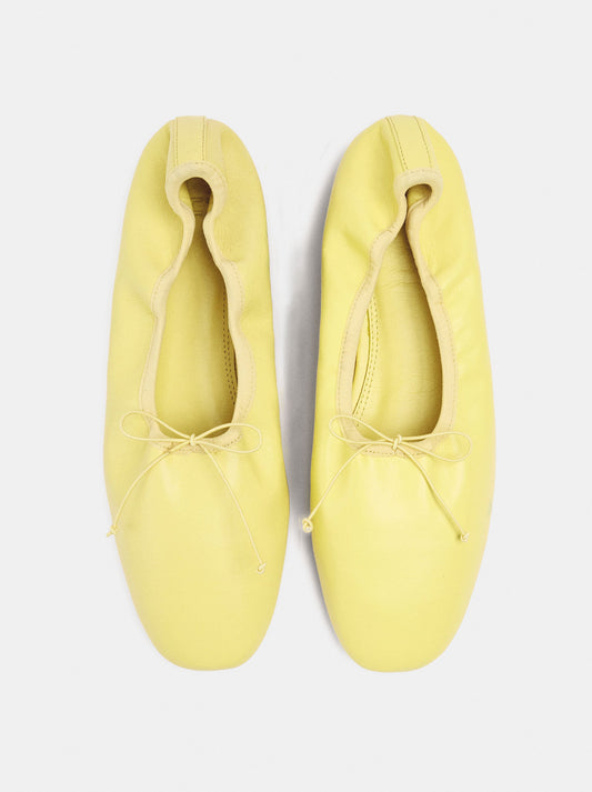 Leather Ballet Flats With Elastic