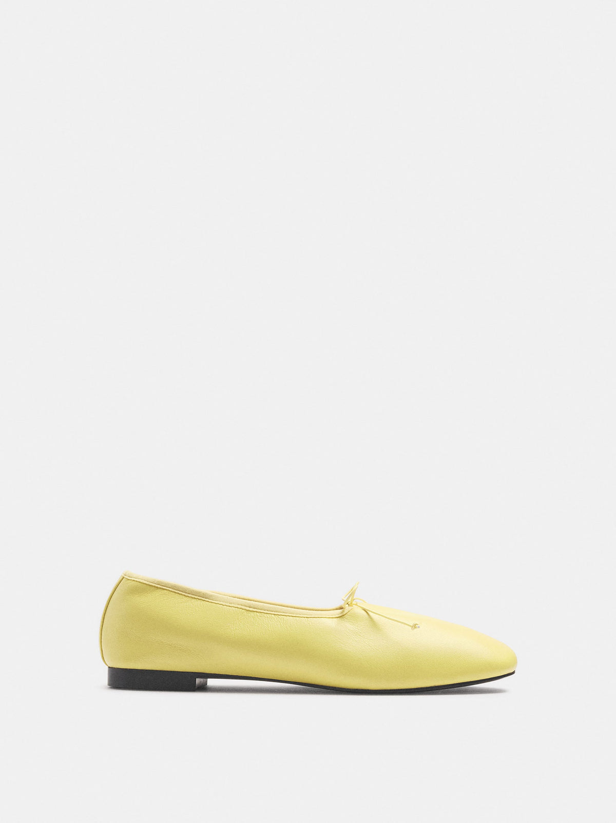 Leather Ballet Flats With Elastic