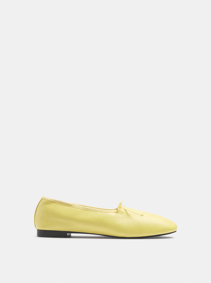 Leather Ballet Flats With Elastic