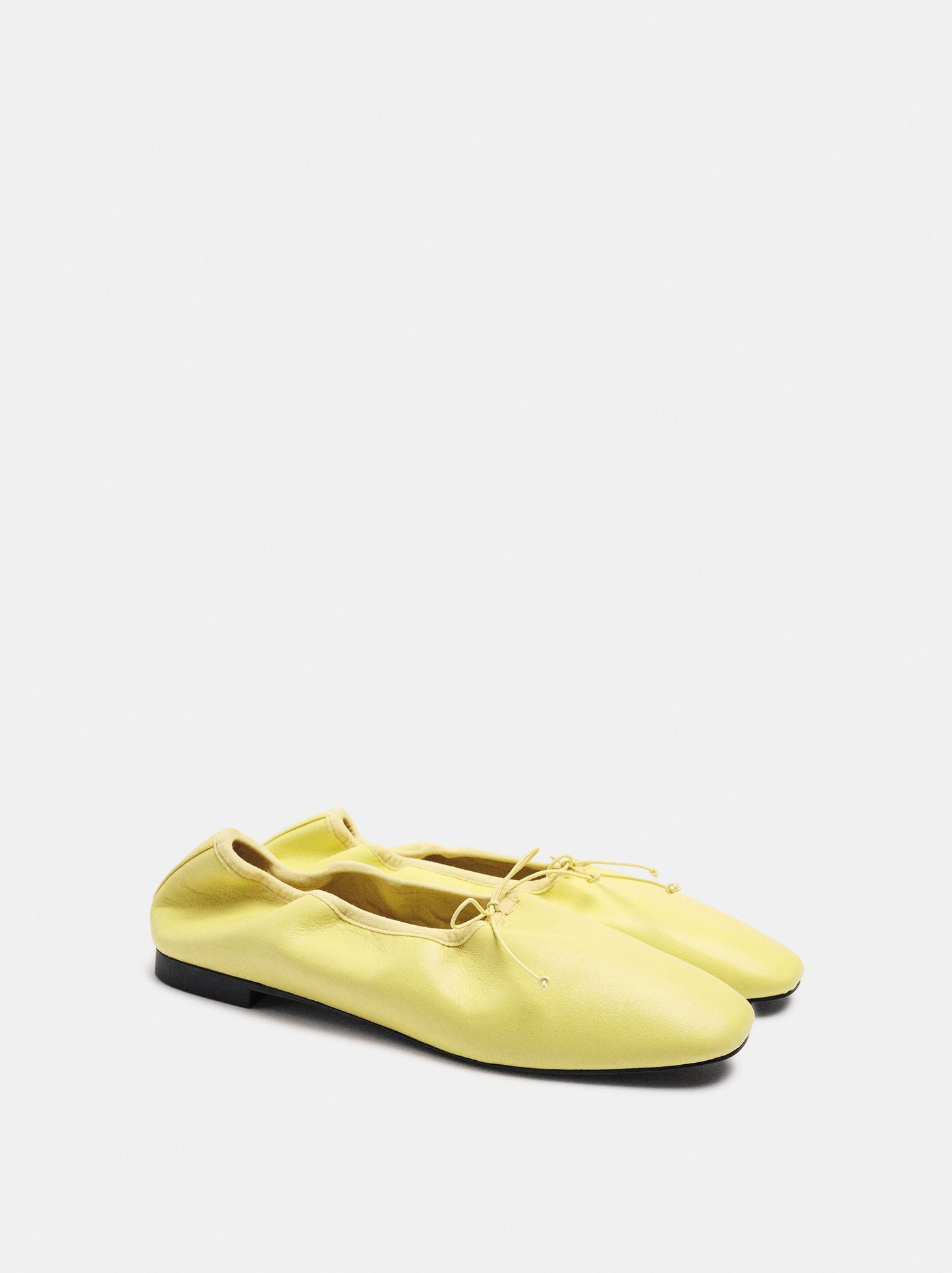 Leather Ballet Flats With Elastic