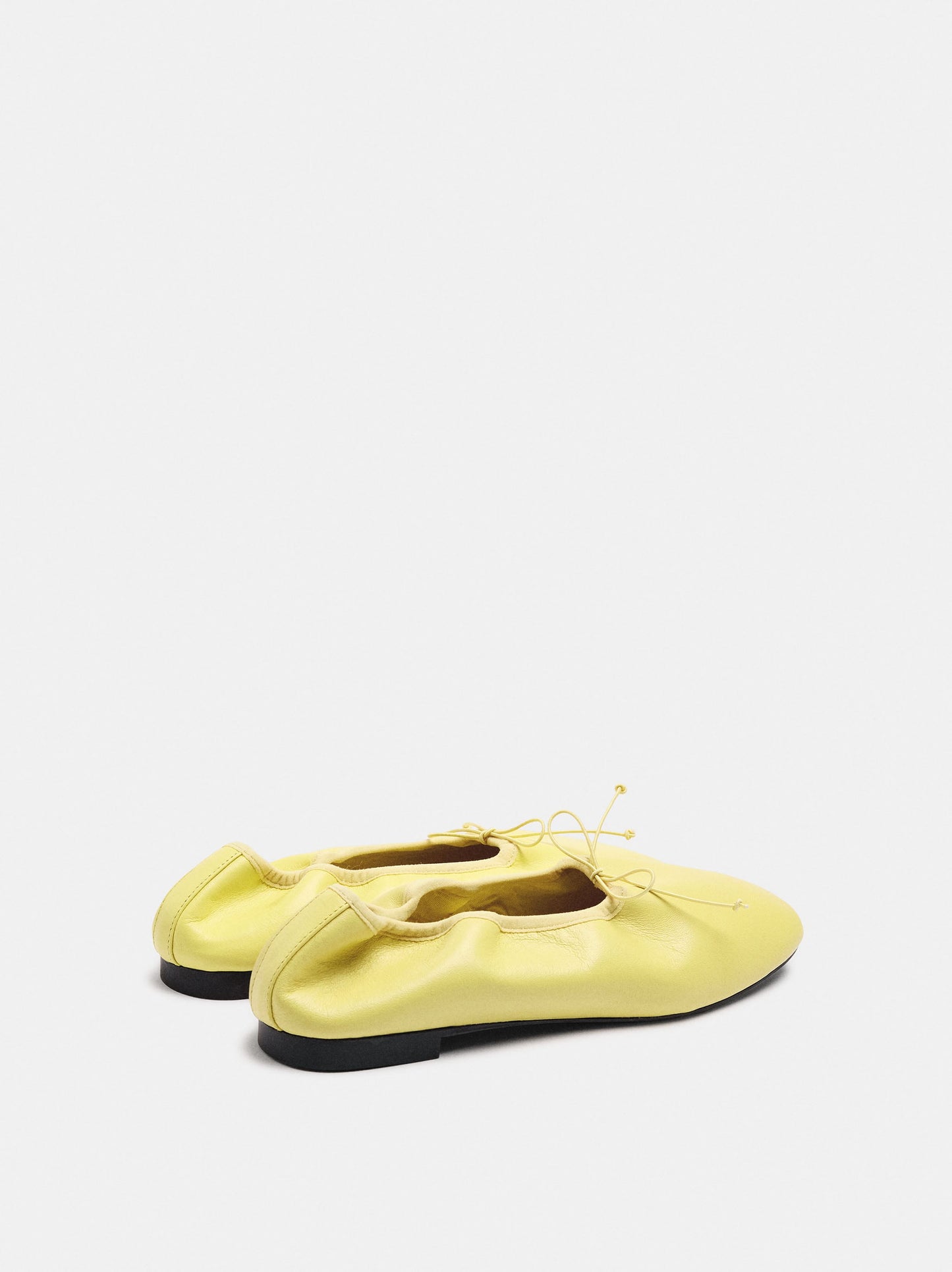Leather Ballet Flats With Elastic