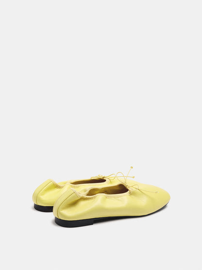 Leather Ballet Flats With Elastic