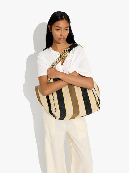 Shopper Bag With Stripes