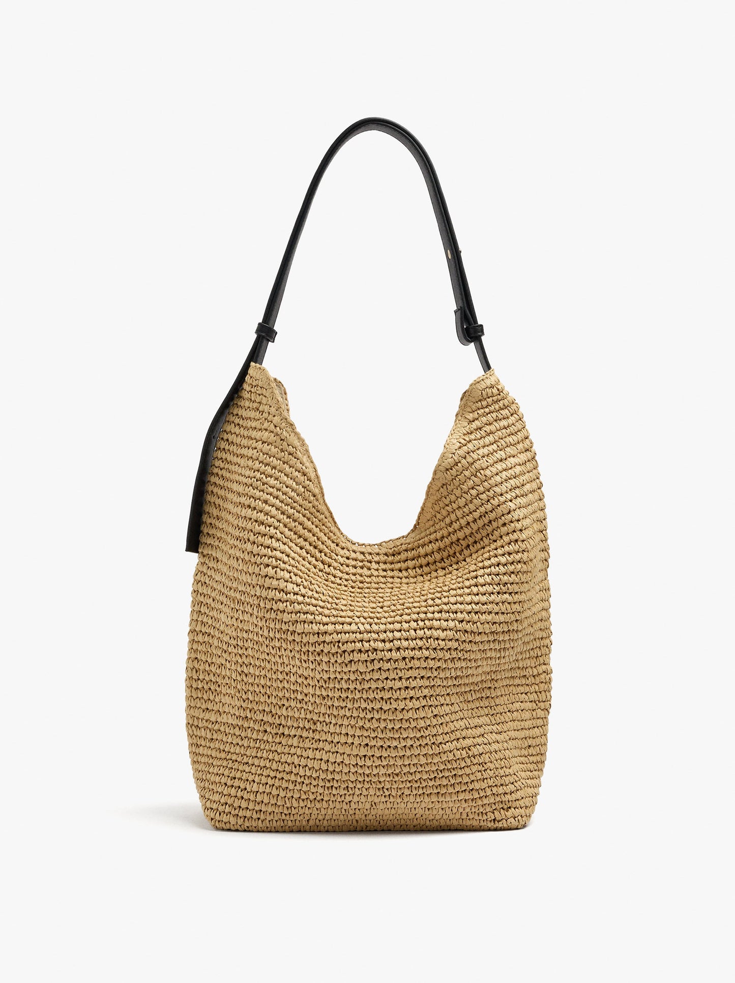 Shoulder Bag With Paper Straw Effect