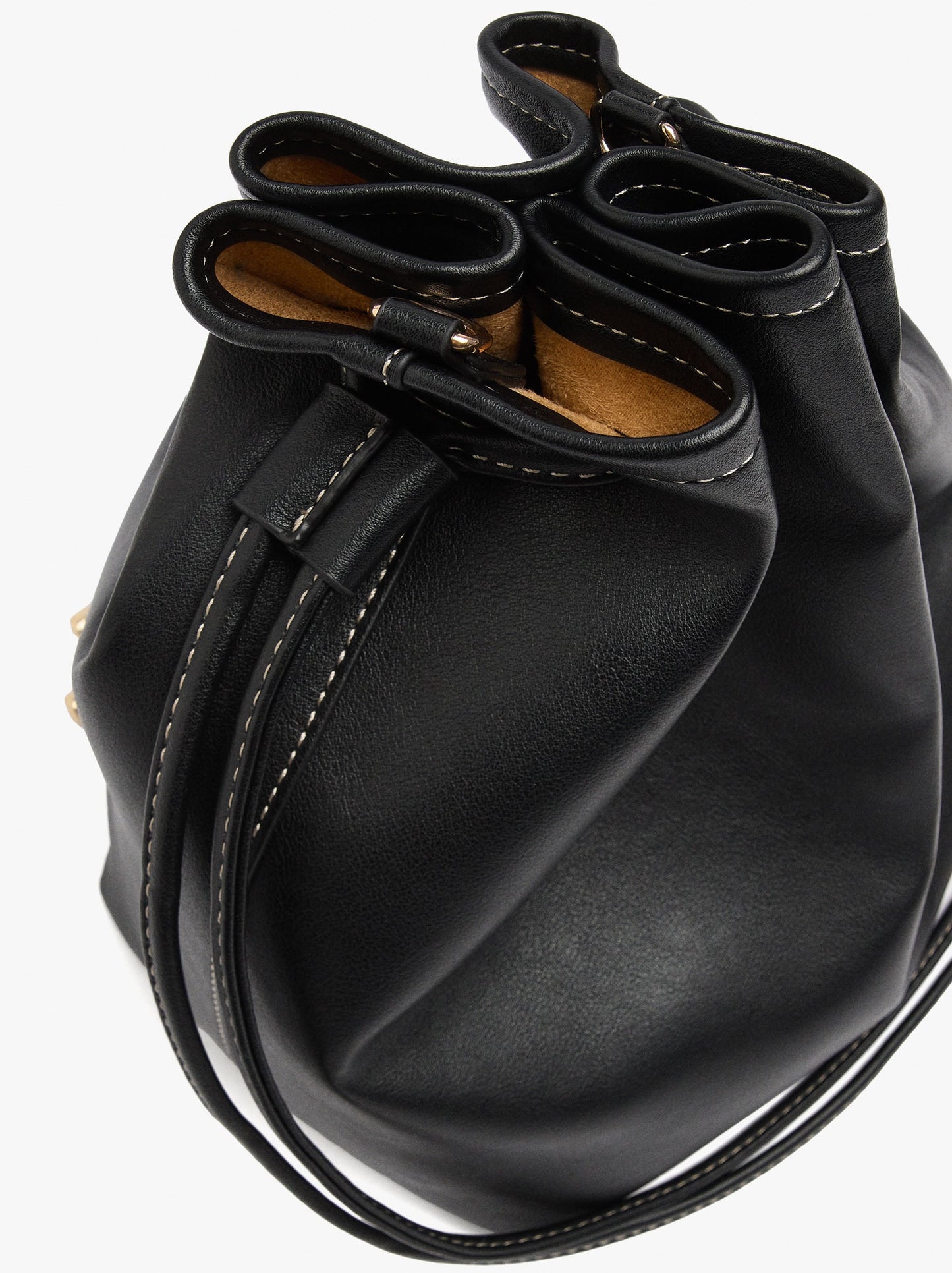 Plain Bucket Bag With Versatile Strap