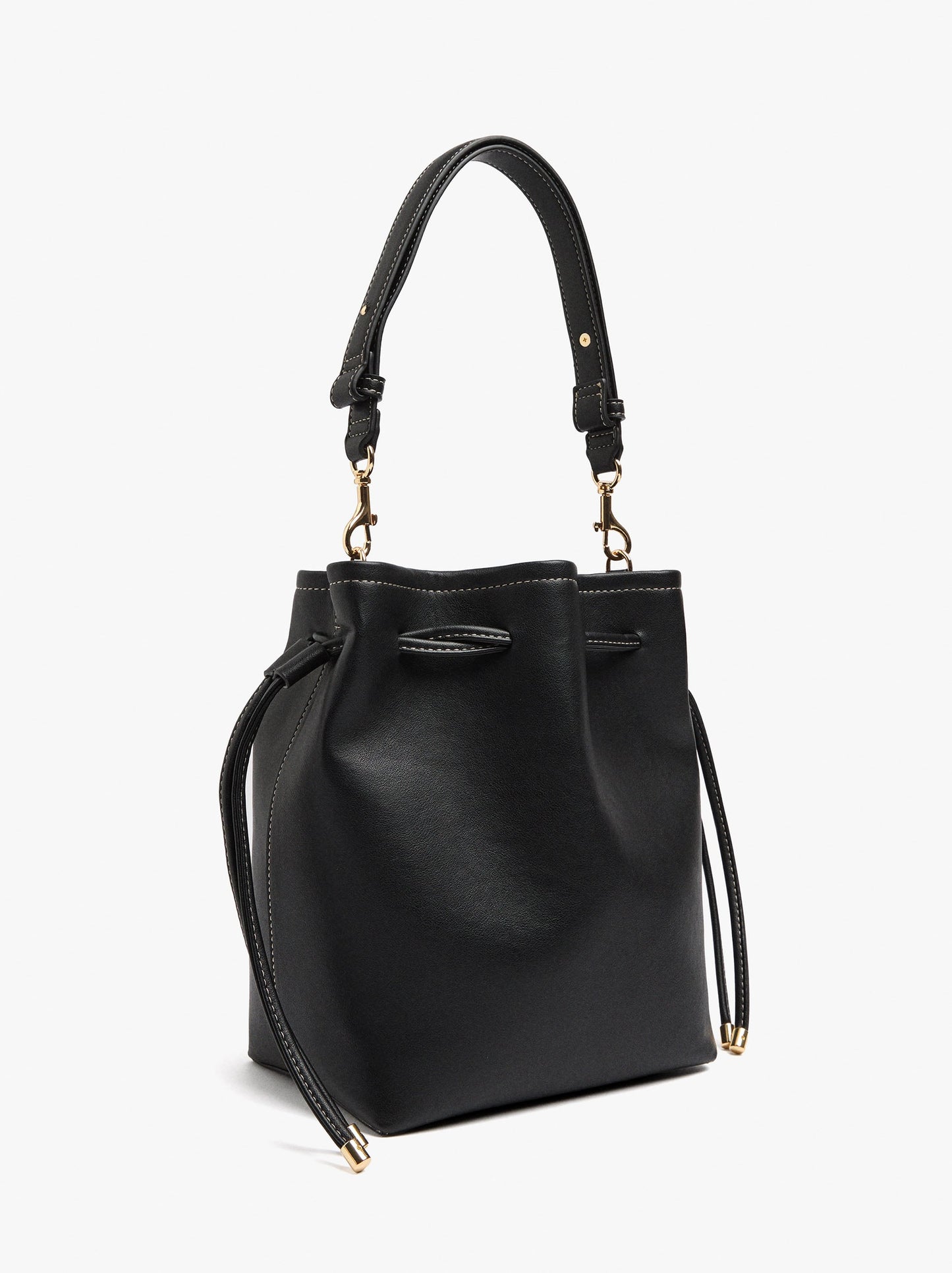 Plain Bucket Bag With Versatile Strap