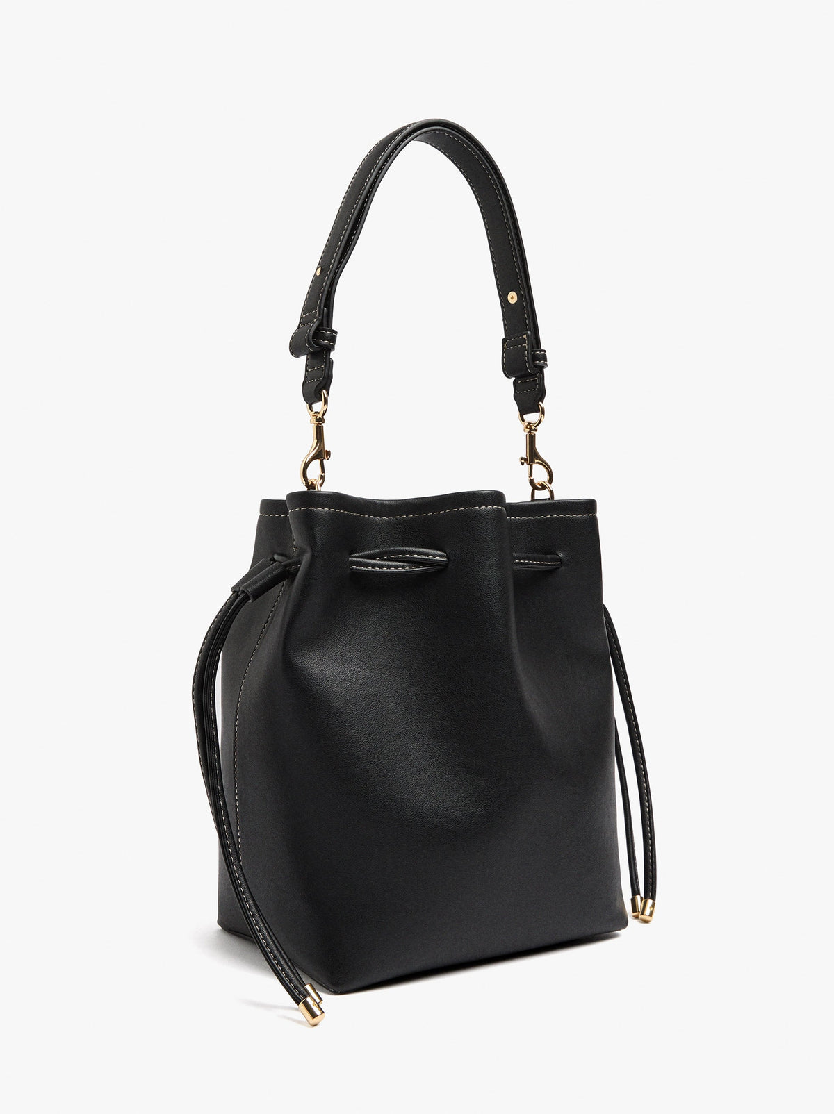 Plain Bucket Bag With Versatile Strap