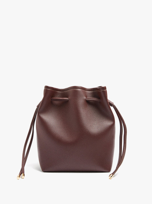 Plain Bucket Bag With Versatile Strap