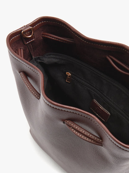 Plain Bucket Bag With Versatile Strap