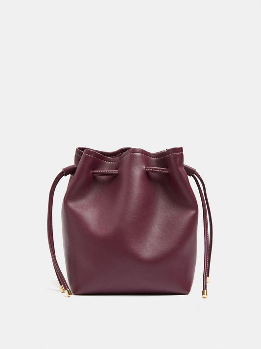 Plain Bucket Bag With Versatile Strap