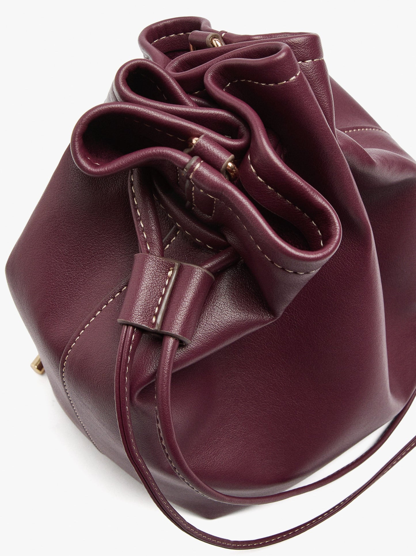 Plain Bucket Bag With Versatile Strap