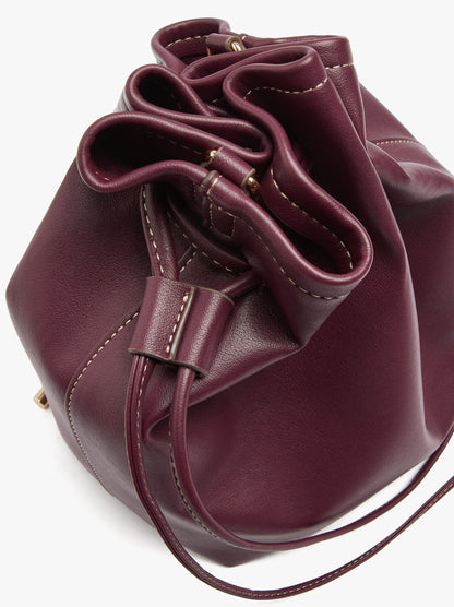 Plain Bucket Bag With Versatile Strap