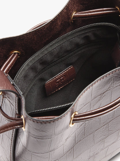 Bucket Bag With Animal Embossing