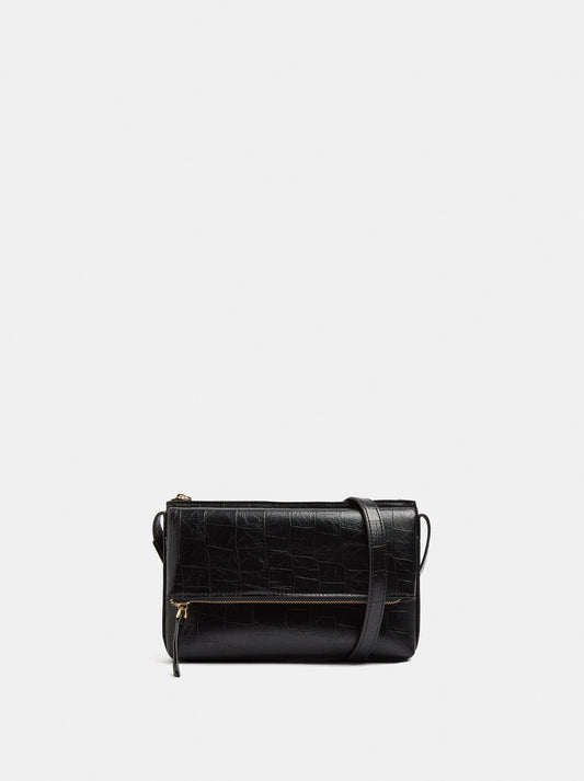 Crossbody Bag With Double Effect With Flap