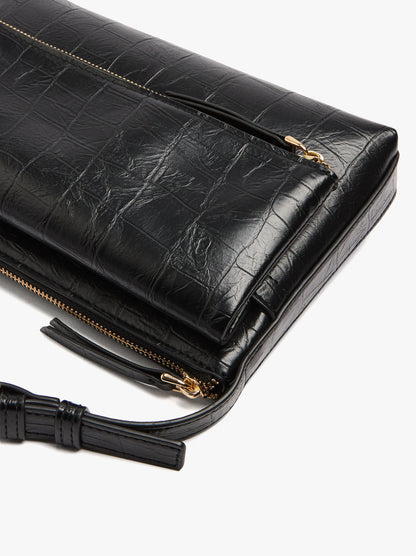 Crossbody Bag With Double Effect With Flap