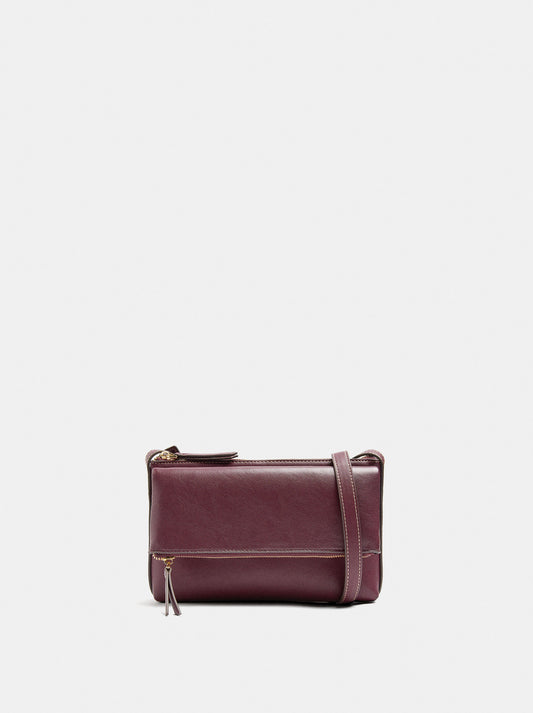 Crossbody Bag With Double Effect With Flap