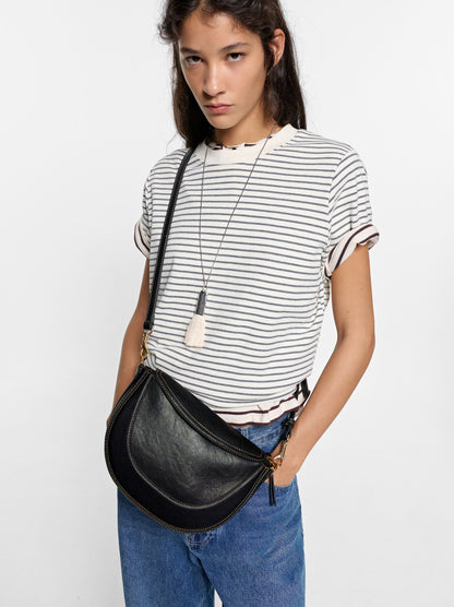 Oval Crossbody Bag With Flap
