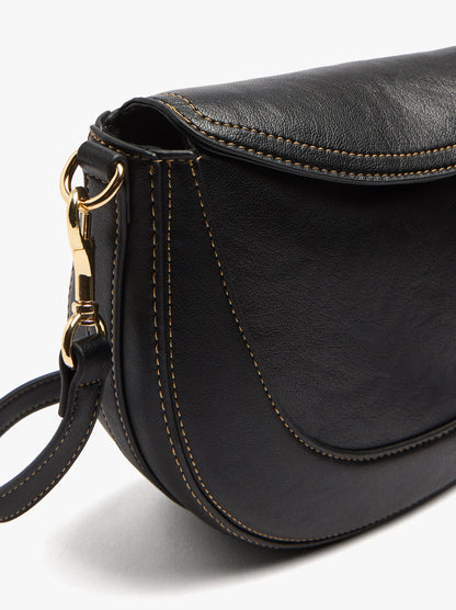 Oval Crossbody Bag With Flap