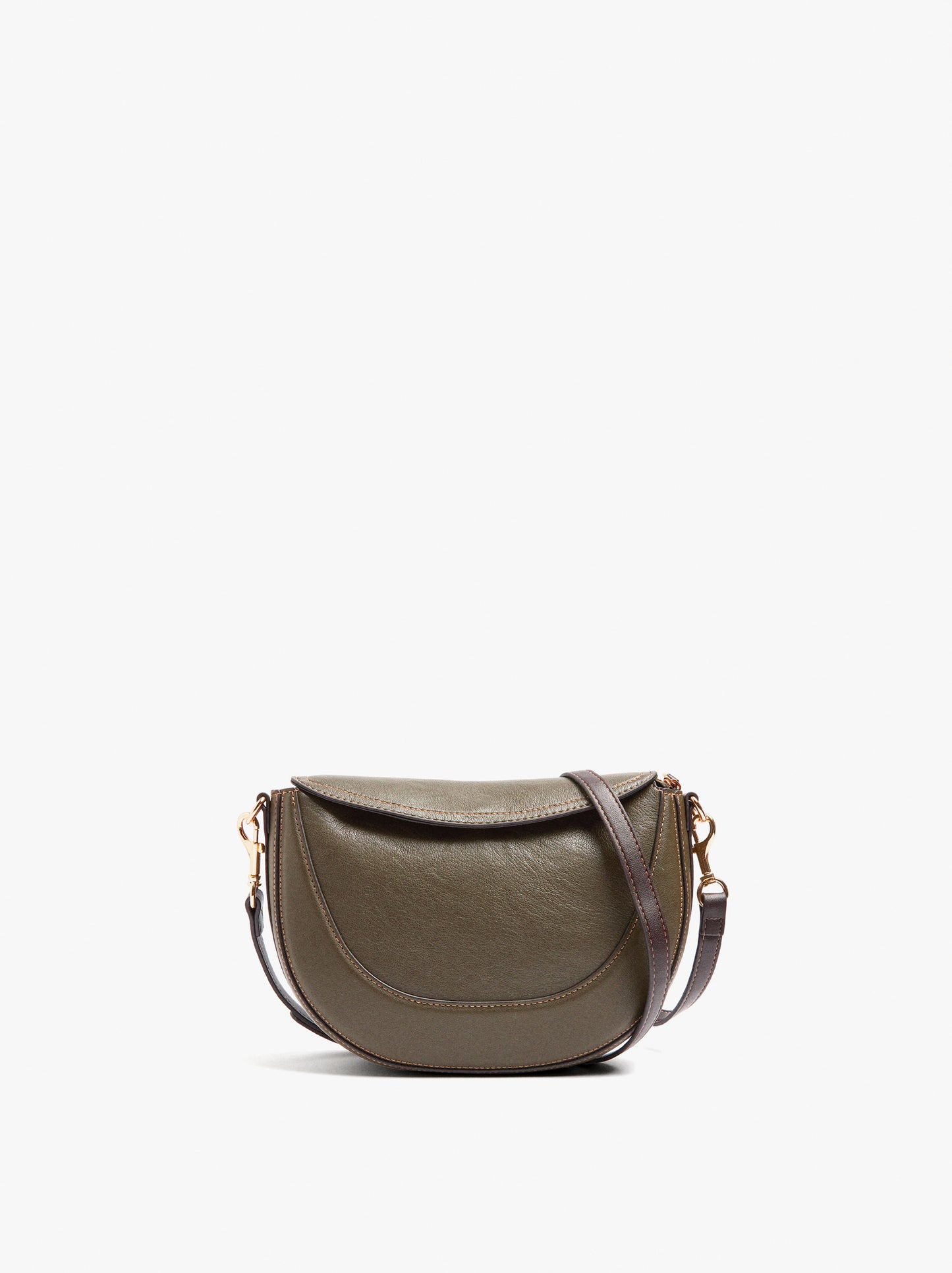 Oval Crossbody Bag With Flap