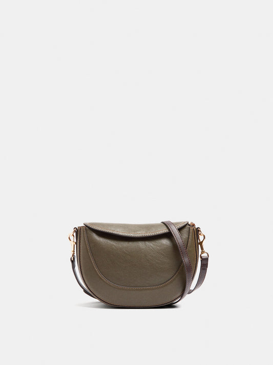 Oval Crossbody Bag With Flap