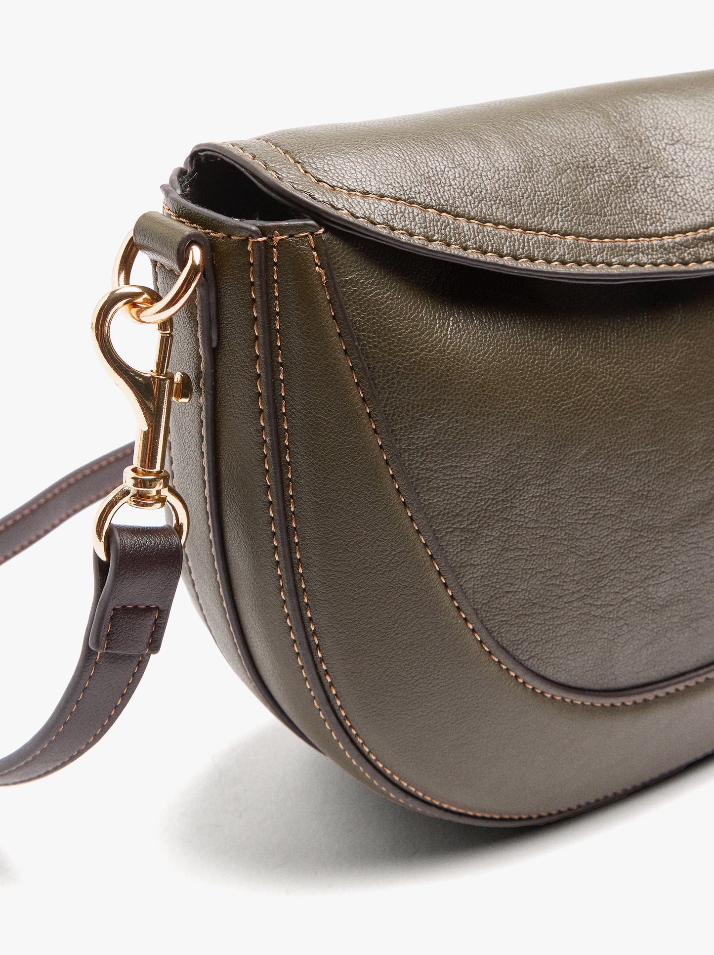 Oval Crossbody Bag With Flap