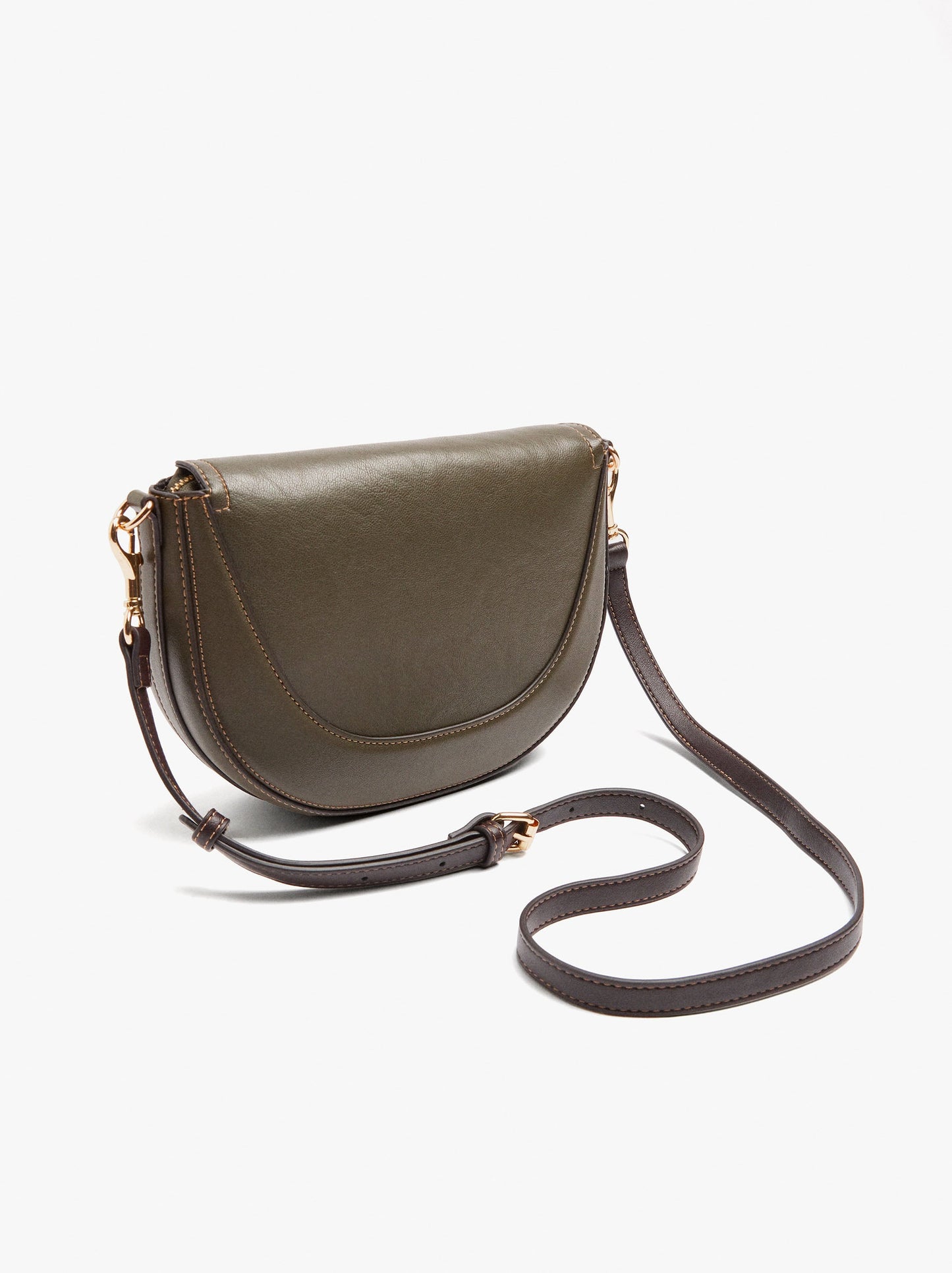 Oval Crossbody Bag With Flap